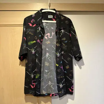 Schott 알로하 셔츠 반팔 블랙 이노카리 슈헤이