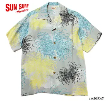 SUN SURF 알로하 셔츠 반팔 SS33329 불꽃놀이 S 사이즈