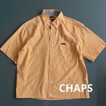 CHAPS CHAPS 짧은 길이 셔츠 체크 박스 컷 시티 보이