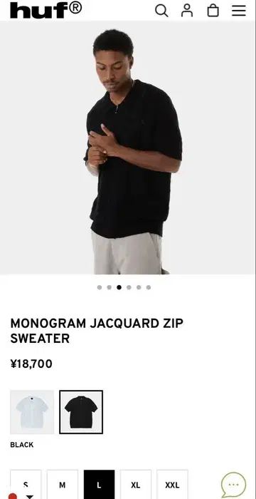 HUF MONOGRAM JACQUARD ZIP SWEATER