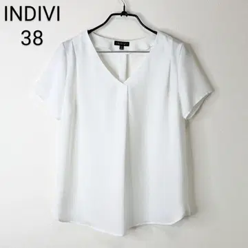indivi V넥 턱 블라우스