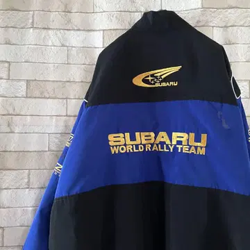 SUBARU 스바루 레이싱 자켓 랠리 양면 자수 블랙 파랑 2XL