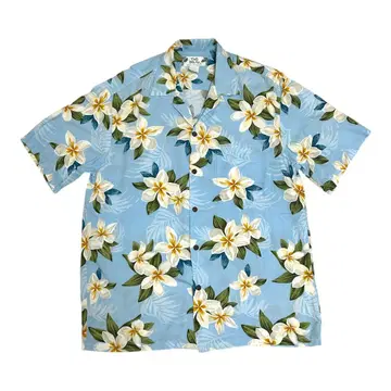 twopalms Hawaiian Shirt 플루메리아 블루 M