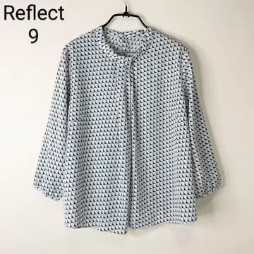 Reflect 코츠키 패턴 보타이풍 턱 블라우스