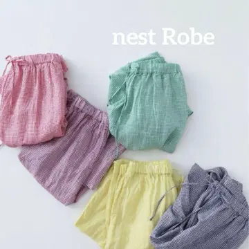 nest Robe 네스트로브 깅엄 체크 팬츠 핑크 밴딩 팬츠