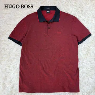 HUGO BOSS 피케 셔츠 M 레드&블랙