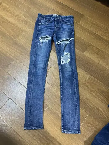 GYDA 데미지 스키니 데님 인디고 블루