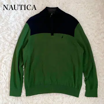 NAUTICA 노티카 하이넥 하프 지퍼 코튼 니트 스웨터 M