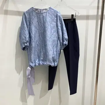 Mfil 에무필 미카코나카무라 플라워 자카드 블라우스