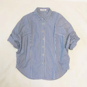 BACCA 바카 스트라이프 셔츠 7부 소매 38