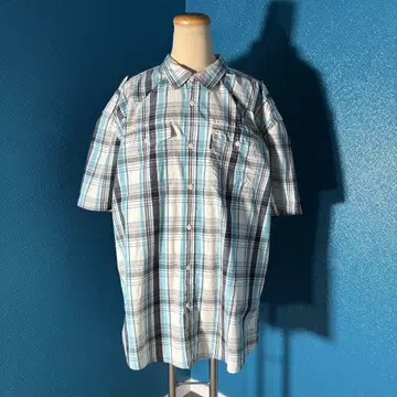 ECKO UNLTD 00s 반팔 체크 셔츠 2XL 밀리터리