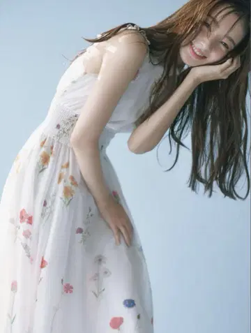 SNIDEL 백 리본 쉬폰 원피스