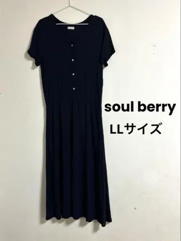 soul berry LL사이즈 네이비 반팔 셔츠 롱 원피스