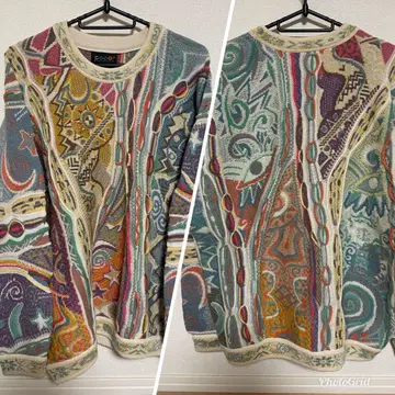 Coogi 쿠지 멀티 컬러 기하학 패턴 니트