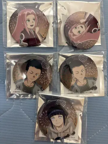 NARUTO SUMMER 애니 카페 캔뱃지 사쿠라 사슴 말 히나타