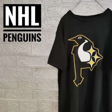멕시코제 NHL 피츠버그 펭귄 구제 의류 티셔츠 블랙 M