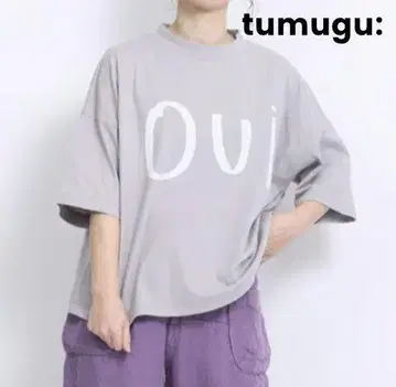 새상품 츠무구 5부 소매 프린트 티셔츠 OUI