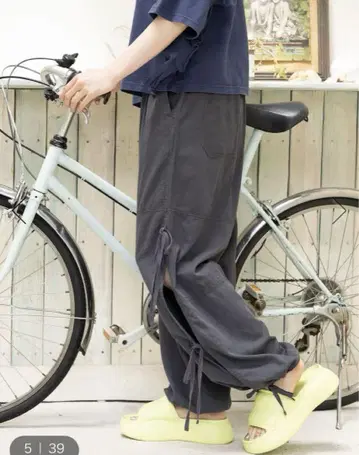 니코앤드 사이드 슬릿 리본 팬츠