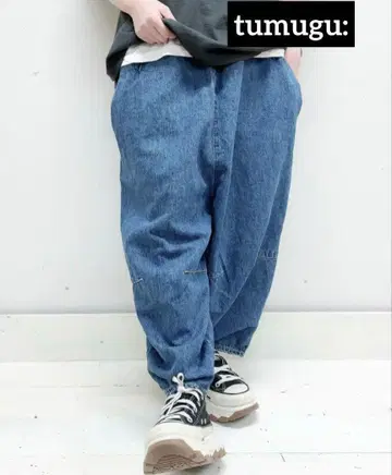 새상품 츠무구 팅커 팬츠 페이드 블루