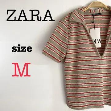 ZARA 자라 [M] 여성용 보더 무늬 상의 미사용 새상품 캐주얼