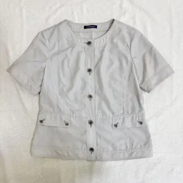 뉴요커 NEW YORKER 노카라 자켓 그레이 반팔 11호