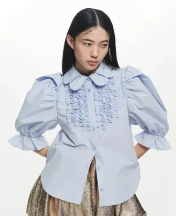 비비 코라 퍼프 블라우스