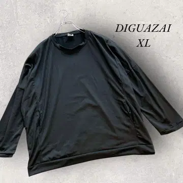 DIGUAZAI XL 래글런 슬리브 탑 긴팔 심플 노카라 블랙