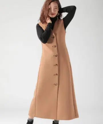 WAKA NOZAWA BAYFOW 콜라보 베스트 원피스 브라운 3