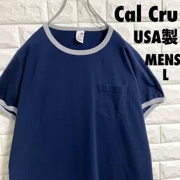 Cal Cru 링거 티셔츠 USA제 남성용 L 사이즈