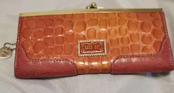 ANNA SUI 안나수이 크로커다일풍 장지갑 가죽 보라색