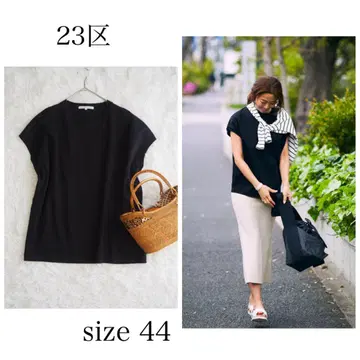 23구 빅 사이즈 44 프렌치 슬리브 블랙 에디터즈 카와카미 모모코