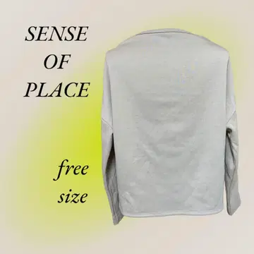 SENSE OF PLACE 상의 속기모 맨투맨 베이지 프리