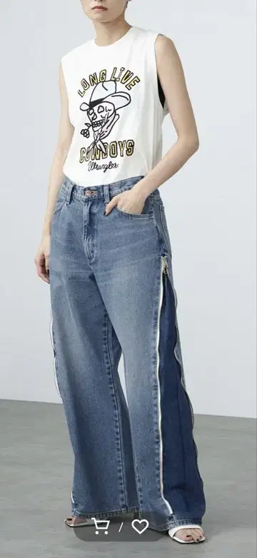 Wrangler 랭글러 리메이크 사이드 지퍼 플레어 청바지