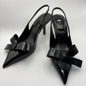 자라 블랙 스틸레토 하이힐 36