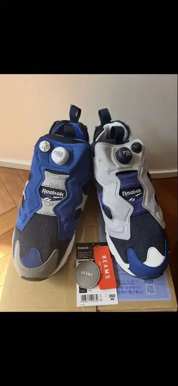 리복 Instapump Fury 블루/그레이
