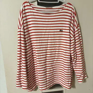 Lacoste 라코스테 보트넥 긴팔 티셔츠 빨흰 보더