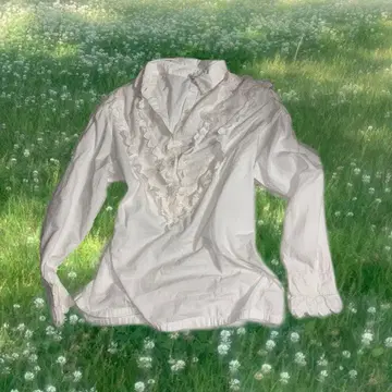 화이트 프릴 셔츠 페어리 그런지