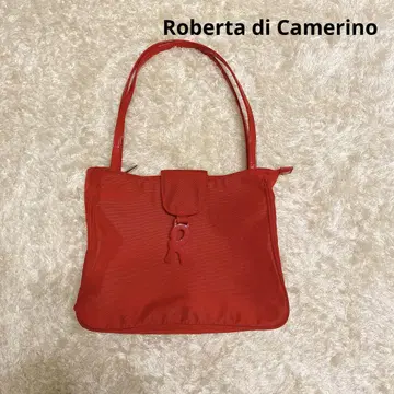 Roberta di Camerino 에나멜 핸들 스퀘어 토트 백 빨간색