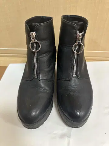 블랙 숏부츠 지퍼 힐 7~8cm