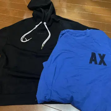 ARMANI EXCHANGE 후드 부착 후드티, 티셔츠