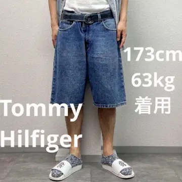 00's 타미힐피거 데님 하프 팬츠 청바지 배기 구제 의류 USA 미국
