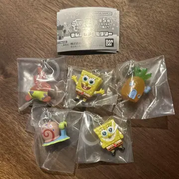 스펀지밥 메지루시 액세서리 가챠 전 5종 컴플리트