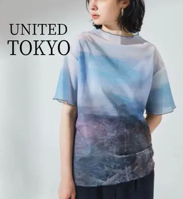 UNITED TOKYO 씬 프린트 시어 티셔츠