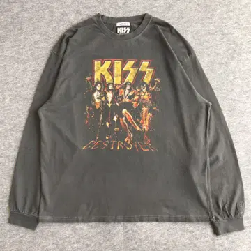 KISS 밴딩 로고 긴팔 티셔츠 뮤직 L