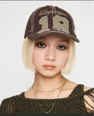 LAGUA GEM NUMBER STITCH 캡 브라운