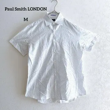 폴스미스 LONDON 반팔 셔츠 M 화이트 코몬 무늬