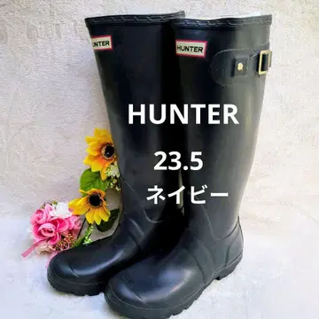 HUNTER 헌터 롱 레인부츠 네이비 장화 UK4 23.5