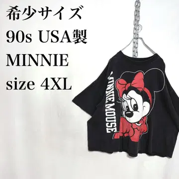 레어 사이즈 90년대 USA제 미니 디즈니 미키 티셔츠 4XL