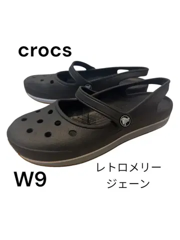 크록스 크로그 샌들 레트로 멜리 제인 블랙 W9 단종 상품