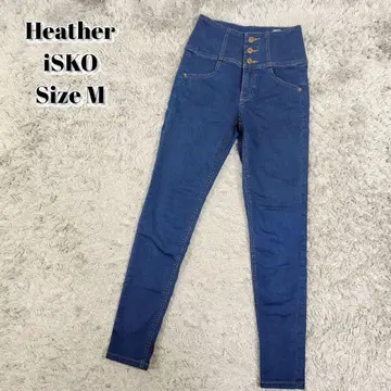 Heather iSKO 맨투맨 데님 팬츠 하이 웨스트 스키니